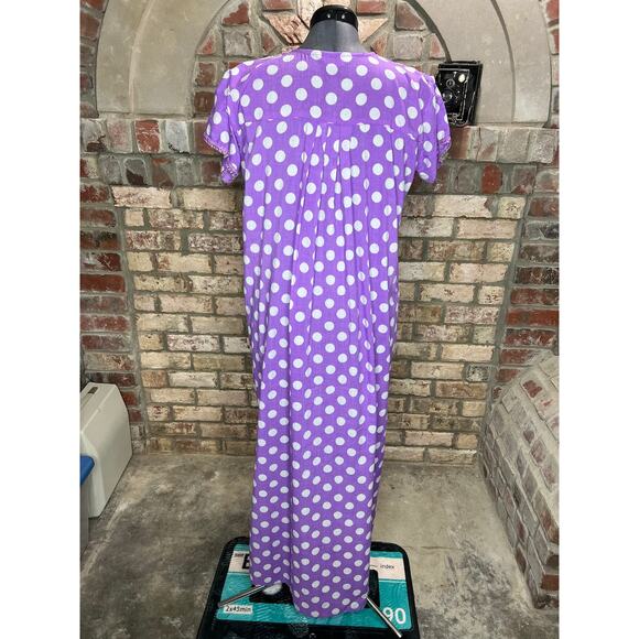 nap house dress frolicking dress embroidered collar polkadot purple white - Picture 4 of 9